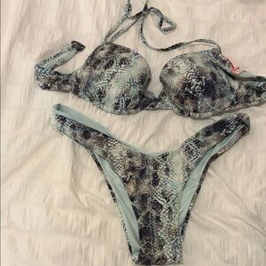 Victoria's Secret Blue Snakeskin Bikini